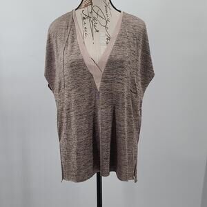 Zara Collection Boxy fit Metallic shimmer Heathered ladies top brown Medium NWT